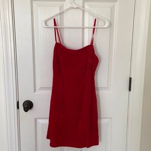 Josy Red Velvet Bodycon Mini Dress